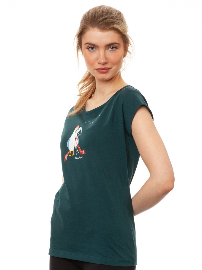 Seagull Love Cap Sleeve Deep Teal from FellHerz T-Shirts - bio, fair & vegan