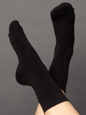 Pack of 3 warm, cuddly socks with organic cotton, black from FellHerz T-Shirts - bio, fair & vegan