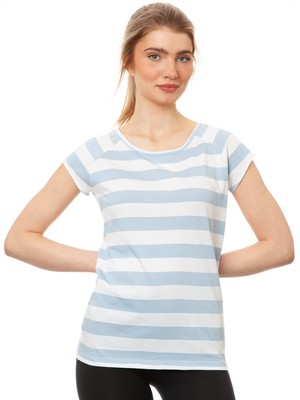 Cap Sleeve block striped light blue from FellHerz T-Shirts - bio, fair & vegan