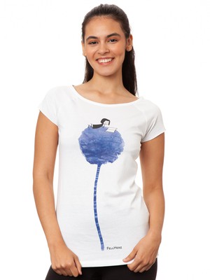 Flower Book Cap Sleeve white from FellHerz T-Shirts - bio, fair & vegan