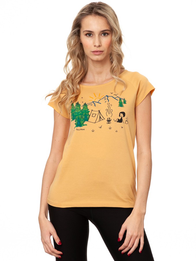 Camping Girl Cap Sleeve clay from FellHerz T-Shirts - bio, fair & vegan