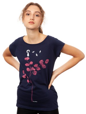 Eucalyptus Girl Cap Sleeve midnight from FellHerz T-Shirts - bio, fair & vegan