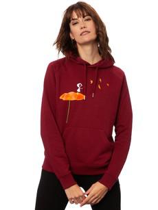 Swallow train hoodie burgundy via FellHerz T-Shirts - bio, fair & vegan