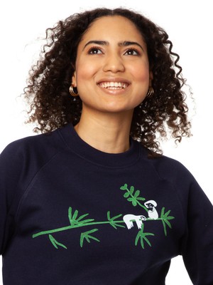 Sloth Raglan Sweater navy from FellHerz T-Shirts - bio, fair & vegan