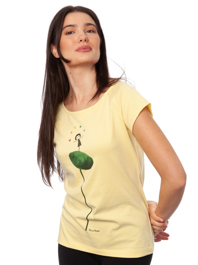 Rainbow Juggleuse Cap Sleeve vanilla from FellHerz T-Shirts - bio, fair & vegan