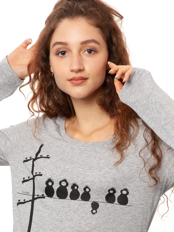 Make some noise long sleeve heather grey from FellHerz T-Shirts - bio, fair & vegan