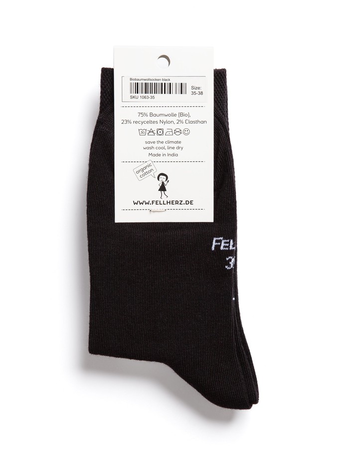 Socks with organic cotton black from FellHerz T-Shirts - bio, fair & vegan