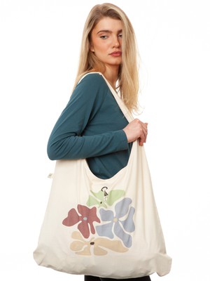 Flower Girl Hobo Bag natural white from FellHerz T-Shirts - bio, fair & vegan