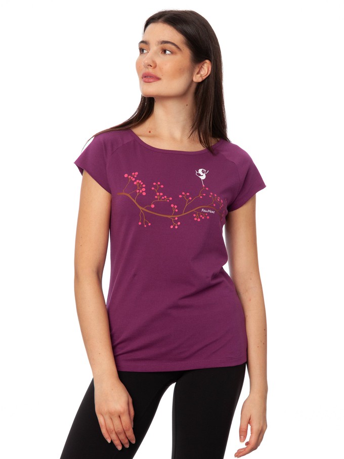 Asana Girl Cap Sleeve berry from FellHerz T-Shirts - bio, fair & vegan