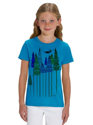 Wood Girl Kids T-Shirt azure from FellHerz T-Shirts - bio, fair & vegan