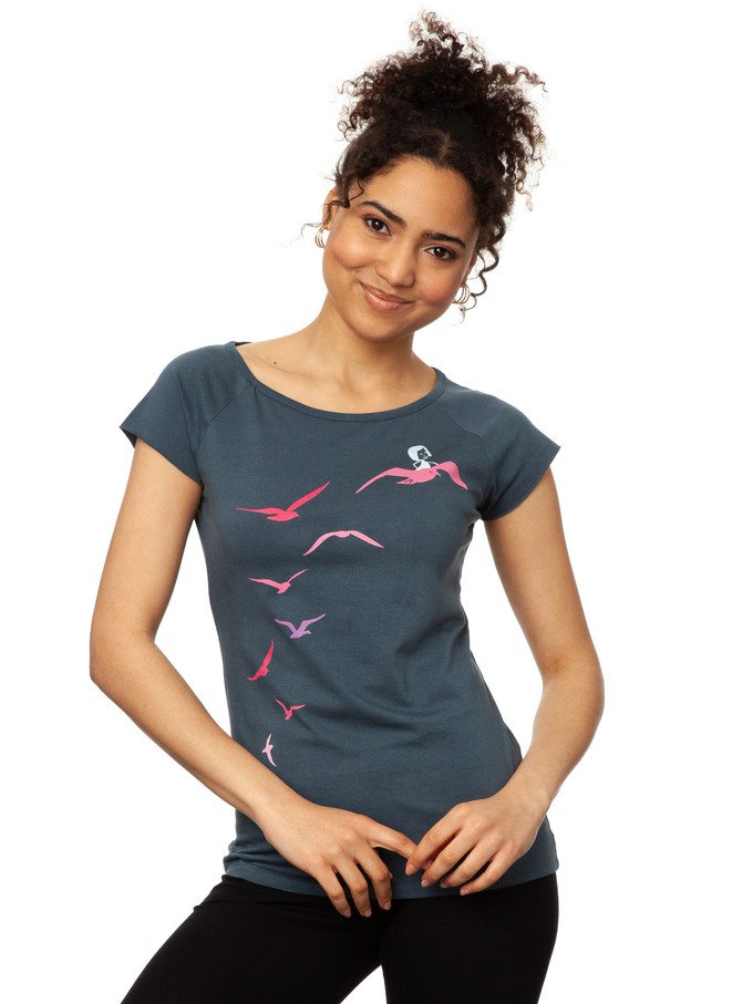 Seagull Flight Cap Sleeve thundercloud from FellHerz T-Shirts - bio, fair & vegan