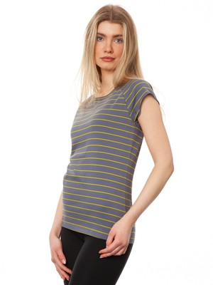 Cap Sleeve Striped Thunder Olive from FellHerz T-Shirts - bio, fair & vegan
