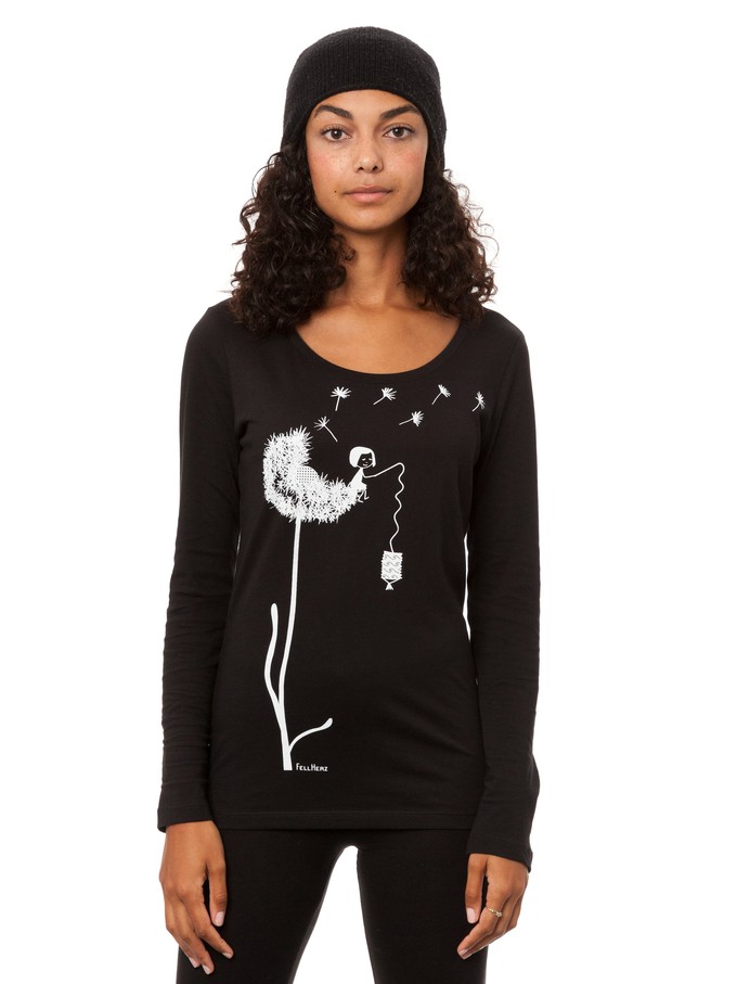 Dandelion Longsleeve black from FellHerz T-Shirts - bio, fair & vegan