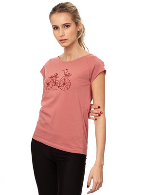 Fahrrad-Mädchen Cap Sleeve dusty rose from FellHerz T-Shirts - bio, fair & vegan