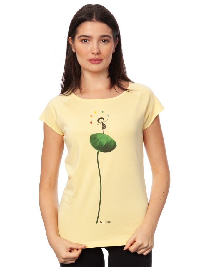 Rainbow Juggleuse Cap Sleeve vanilla from FellHerz T-Shirts - bio, fair & vegan