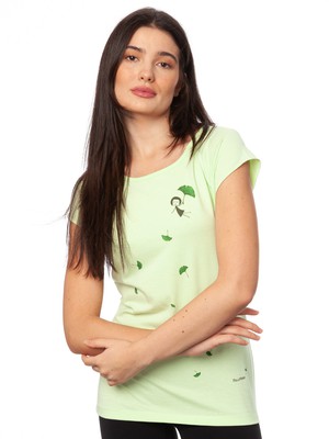 Gingko Girl Cap Sleeve lime green from FellHerz T-Shirts - bio, fair & vegan