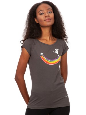 Rainbow girl Cap Sleeve dark grey from FellHerz T-Shirts - bio, fair & vegan