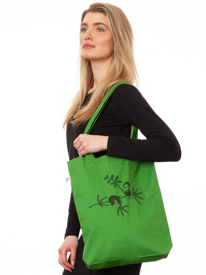 Sloth Tote Bag leaf green from FellHerz T-Shirts - bio, fair & vegan