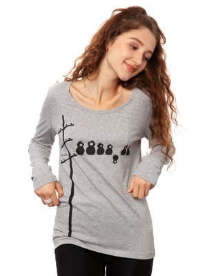 Make some noise longsleeve heather gray size XS from FellHerz T-Shirts - bio, fair & vegan