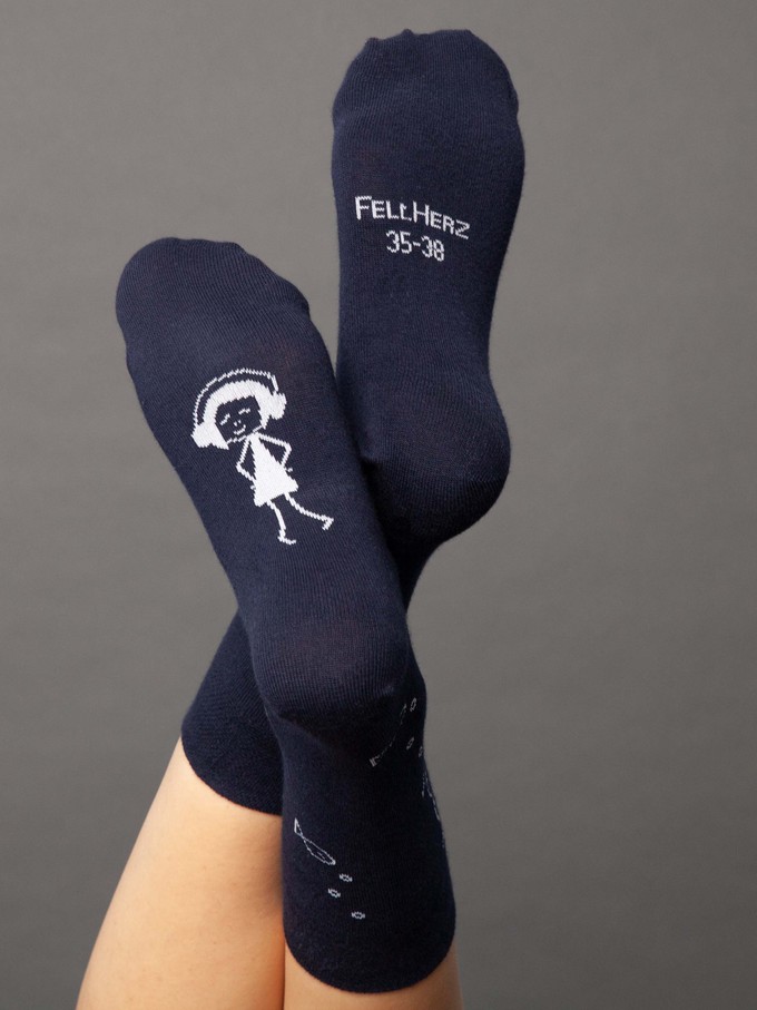 Pack of 3 socks with organic cotton Anker midnight from FellHerz T-Shirts - bio, fair & vegan