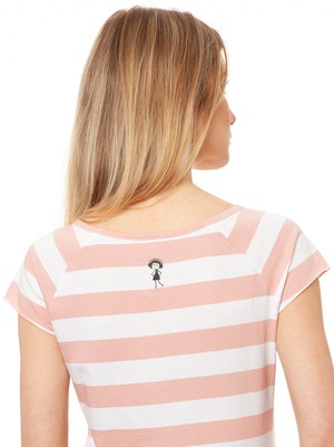 Seiltanz Cap Sleeve block striped light pink from FellHerz T-Shirts - bio, fair & vegan