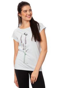 Saxophone girl cap sleeve sky blue via FellHerz T-Shirts - bio, fair & vegan