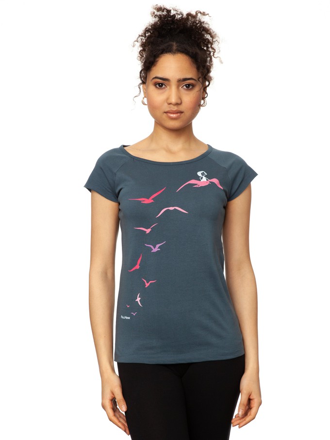 Seagull Flight Cap Sleeve thundercloud from FellHerz T-Shirts - bio, fair & vegan