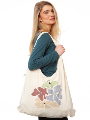 Flower Girl Hobo Bag natural white from FellHerz T-Shirts - bio, fair & vegan