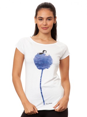 Flower Book Cap Sleeve white from FellHerz T-Shirts - bio, fair & vegan