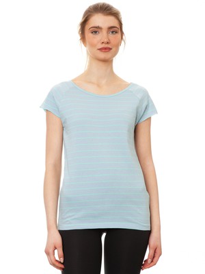 Cap Sleeve striped light blue mint from FellHerz T-Shirts - bio, fair & vegan