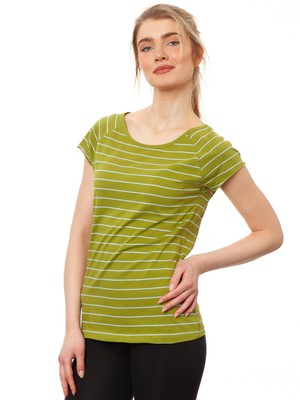 Cap Sleeve striped olive light blue from FellHerz T-Shirts - bio, fair & vegan