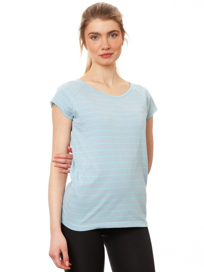 Cap Sleeve striped light blue mint from FellHerz T-Shirts - bio, fair & vegan