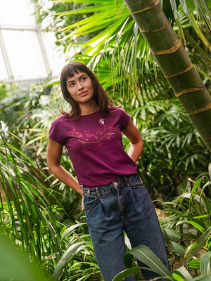 Asana Girl Cap Sleeve berry from FellHerz T-Shirts - bio, fair & vegan