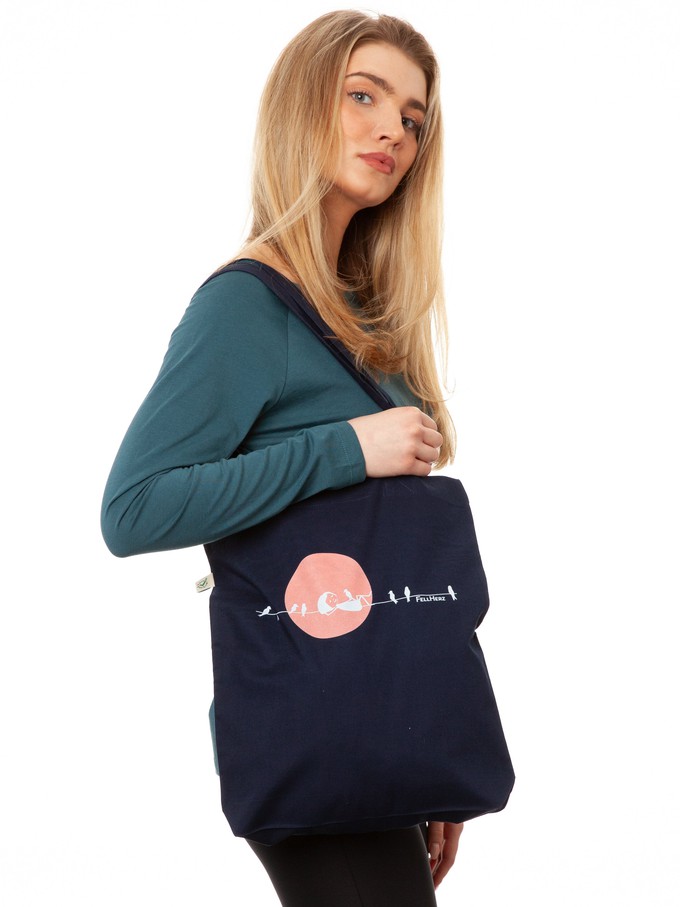 Sunrise Tote Bag navy from FellHerz T-Shirts - bio, fair & vegan