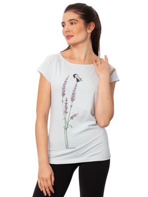 Saxophone girl cap sleeve sky blue from FellHerz T-Shirts - bio, fair & vegan
