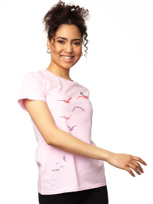 Seagull Flight T-Shirt pink from FellHerz T-Shirts - bio, fair & vegan