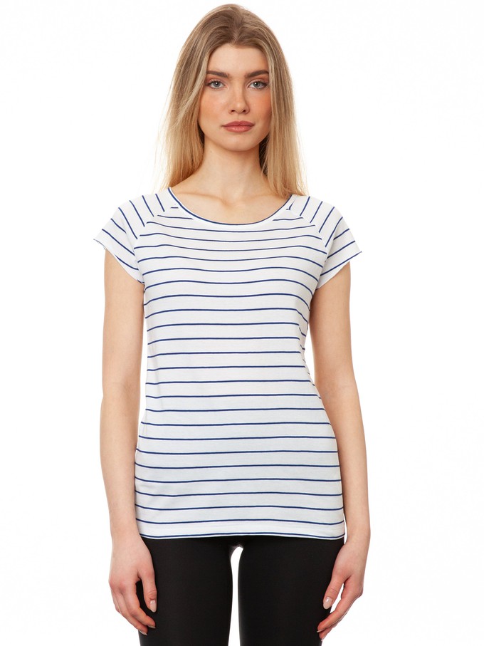 Cap Sleeve striped white blue from FellHerz T-Shirts - bio, fair & vegan