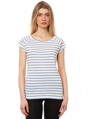 Cap Sleeve striped white blue from FellHerz T-Shirts - bio, fair & vegan