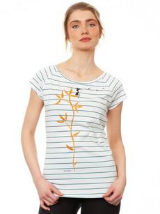 Me Time Cap Sleeve striped white teal via FellHerz T-Shirts - bio, fair & vegan