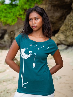 Dandelion Cap Sleeve Deep Teal from FellHerz T-Shirts - bio, fair & vegan