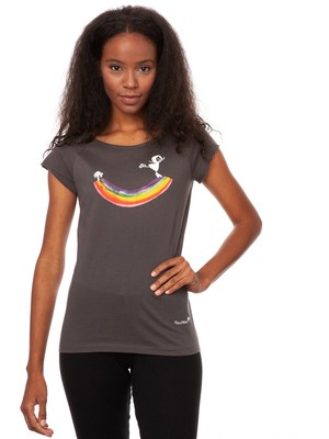 Rainbow girl Cap Sleeve dark grey from FellHerz T-Shirts - bio, fair & vegan