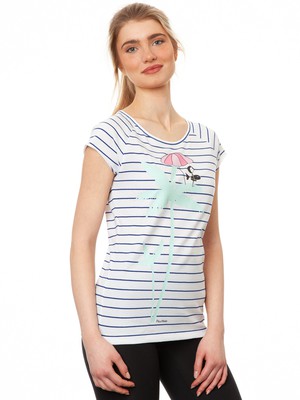Palm Tree Cap Sleeve striped white blue from FellHerz T-Shirts - bio, fair & vegan