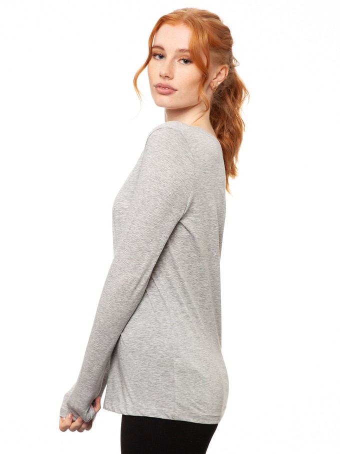 Long sleeve heather grey from FellHerz T-Shirts - bio, fair & vegan