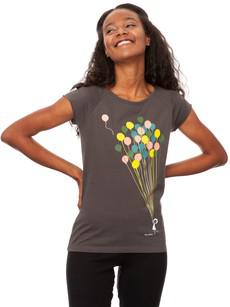 Balloons Girl Cap Sleeve dark grey via FellHerz T-Shirts - bio, fair & vegan