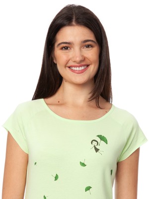 Gingko Girl Cap Sleeve lime green from FellHerz T-Shirts - bio, fair & vegan