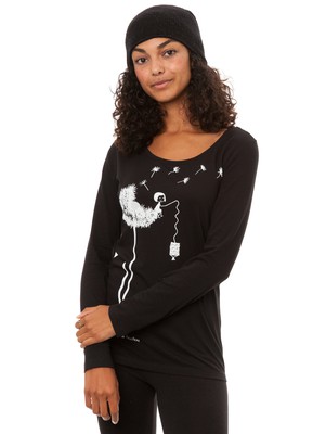 Dandelion Longsleeve black from FellHerz T-Shirts - bio, fair & vegan