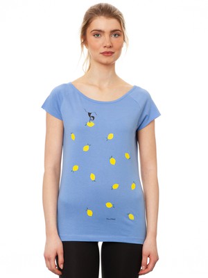 Lemon Girl Cap Sleeve Cornflower from FellHerz T-Shirts - bio, fair & vegan