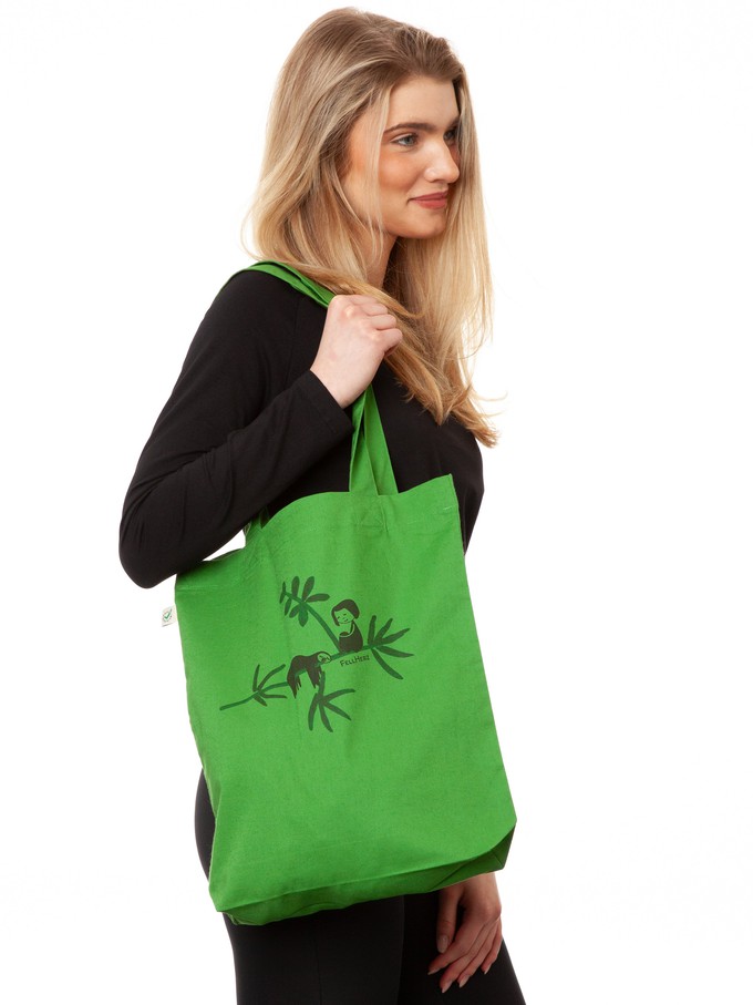 Sloth Tote Bag leaf green from FellHerz T-Shirts - bio, fair & vegan
