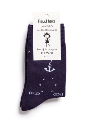 Pack of 3 socks with organic cotton Anker midnight from FellHerz T-Shirts - bio, fair & vegan