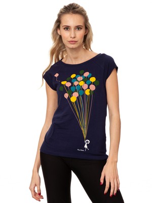 Balloons Girl Cap Sleeve midnight from FellHerz T-Shirts - bio, fair & vegan